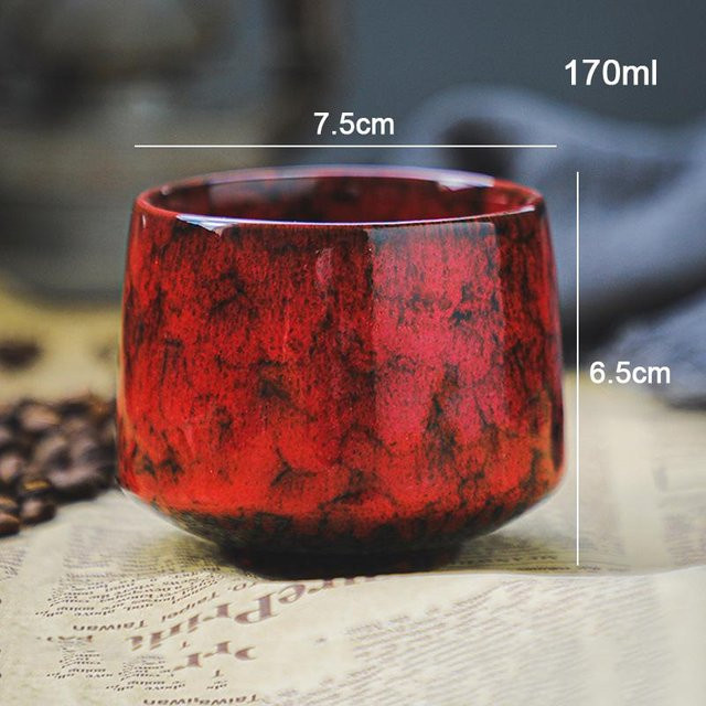 Keramische Kaffeetasse mit Reaktivglasur in Rot, 170 ml - Bild 1