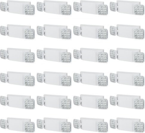 VEVOR 24er-Pack kommerzielle LED-Notbeleuchtung in Weiß mit 3 W, verstellbarer Quadratkopf und wiederaufladbarem Akku für Decken- oder Wandmontage - Bild 1