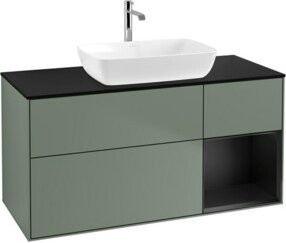 V&B Waschtischunterschrank Finion mit Wandbeleuchtung, Breite: 120 cm, Farbe: Blau lackiert - Bild 1