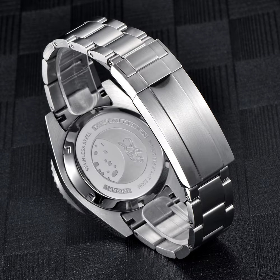 LIGE Armbanduhr Automatik, Edelstahl, Saphirglas, Herren, Schwarz - Bild 6