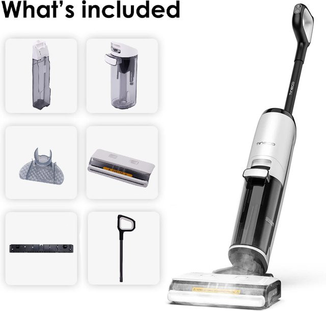 Tineco Original Zubehör Set für FLOOR ONE S7 Nasstrocken Sauger mit Wassertank, Bürsten, Rollen und HEPA-Filter in Weiß - Bild 1