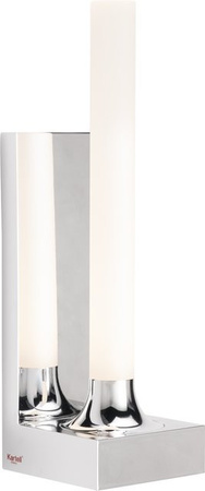 Kartell Goodnight Wandleuchte in Silber und Weiß mit Glaselementen im modernen Zylinder-Design