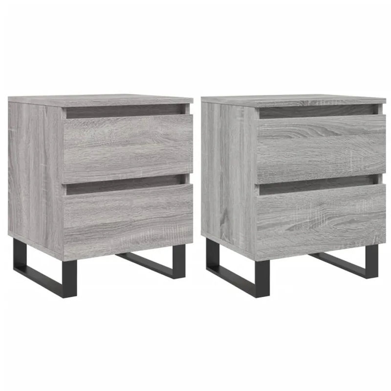 Vidaxl Nachttische Set aus 2 Stück in Grau Sonoma-Eiche, Modern, B/T/H: 40 x 35 x 50 cm - Bild 6