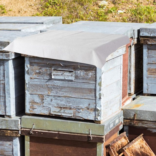 10er Set mfySpace Bienenstock-Isolierabdeckungen aus Baumwolle in Weiß und Grau - Bild 1