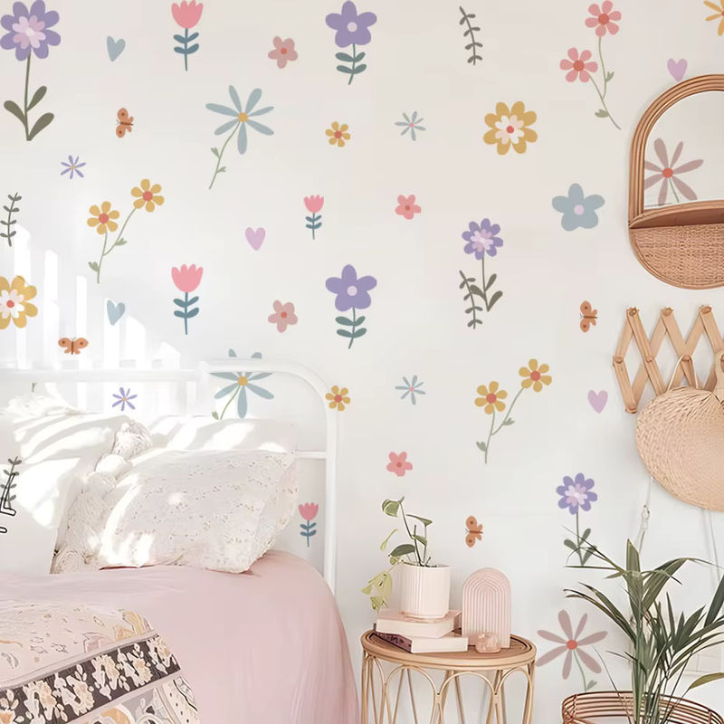 Kingsmile Cartoon Blumen Wandaufkleber Multicolor für Kinderzimmer und Wohnzimmer - Bild 2