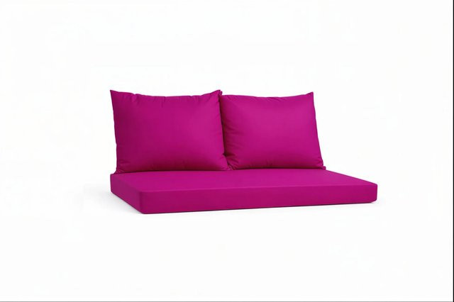 Setgarden Triple Outdoor Palettenkissen Set in Rose mit Sitzkissen und 2 Rückenkissen, B/T/H: 120 x 50 x 10 cm und 60 x 50 cm - Bild 1