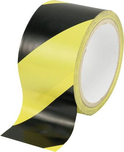 TOOLCRAFT Markierungsklebeband WT-YB Absperrband Schwarz Gelb, Breite: 48 mm, Länge: 18 m - Bild 1