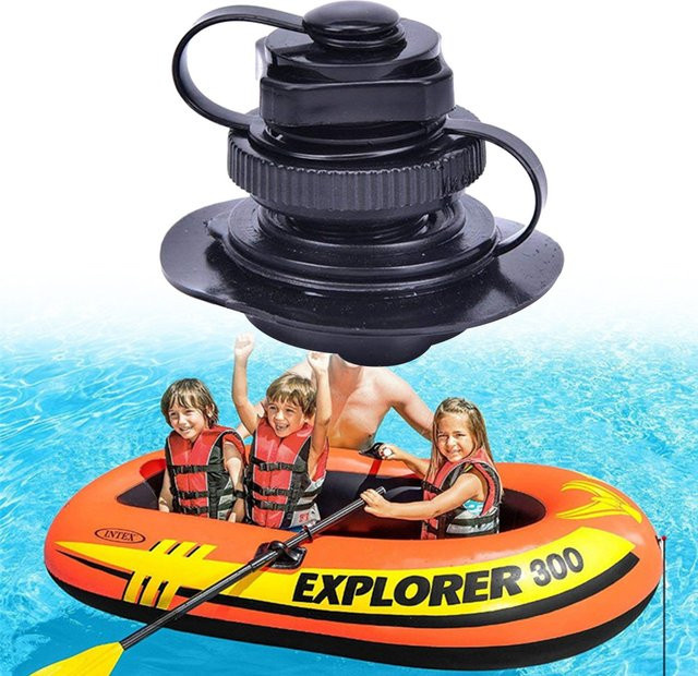 Intex 2in1 Boston Schraubventil für Schlauchboote und Luftmatratzen in Schwarz - Bild 1