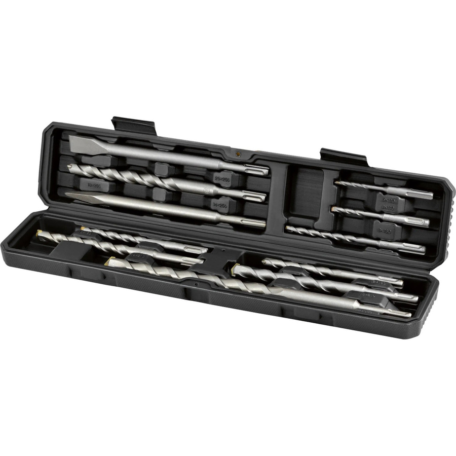 LUX-TOOLS 11-teiliges Bohrer- und Meißel-Set SDS-Plus aus Stahl mit Carbide-Spitzen in Silber - Bild 2