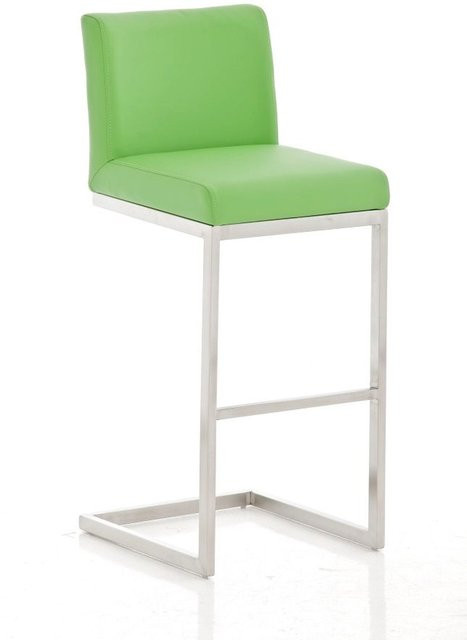 TPFLiving Barhocker Paragon mit Edelstahlgestell und Kunstleder in Grün, B/T/H: 42 x 48 x 104 cm - Bild 1