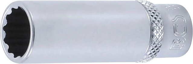 BGS Steckschlüssel Einsatz Zwölfkant Tief, Antrieb 1/4 Zoll, Schlüsselweite 11 mm, Farbe Silber - Bild 1
