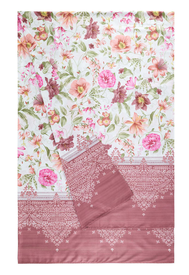 Bassetti Granfoulard CASABLANCA Bettwäsche aus Baumwolle in Rosa mit floralem Muster - Bild 1