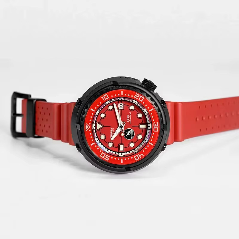 RDUNAE Armbanduhr Automatik, Saphirglas, 52 mm, Kautschuk, Herren, Schwarz - Bild 3