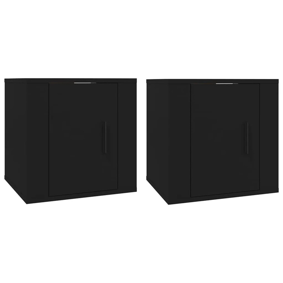 vidaXL TV-Wandschränke Set aus 2 Stück in Schwarz für dein Wohnzimmer, B/T/H: 40 x 34,5 x 40 cm - Bild 2