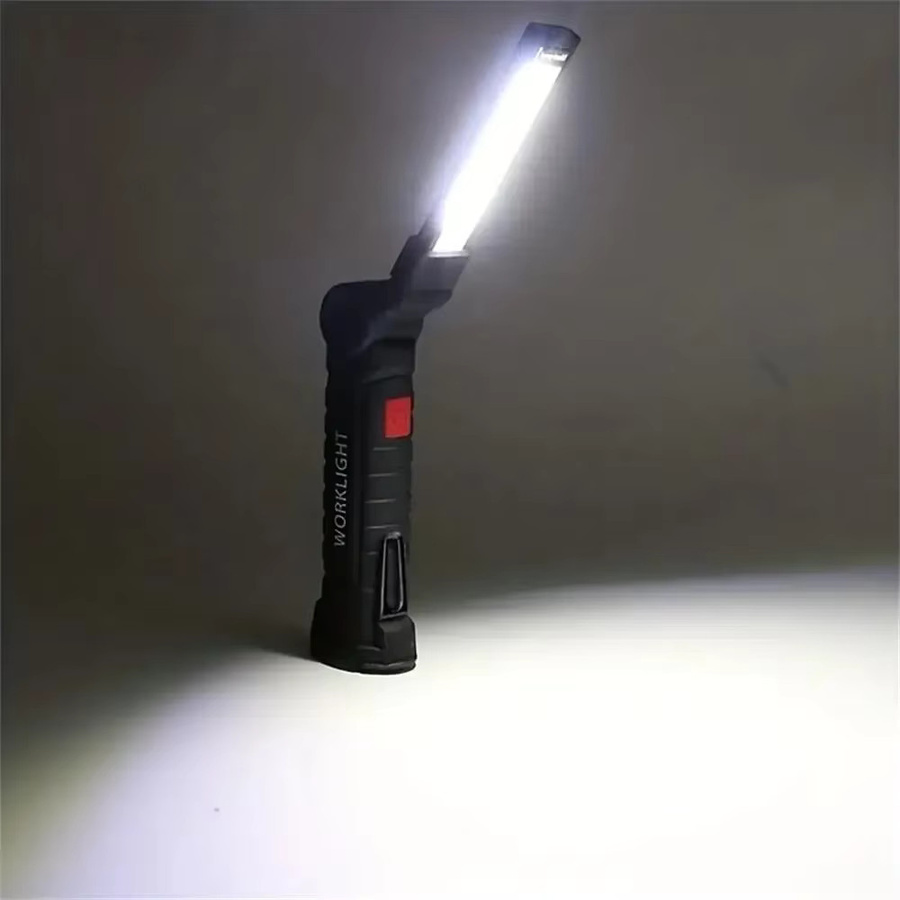 ESMARTER LED-Taschenlampe mit Magnetfuß, wiederaufladbare USB-Arbeitsleuchte in Schwarz - Bild 6