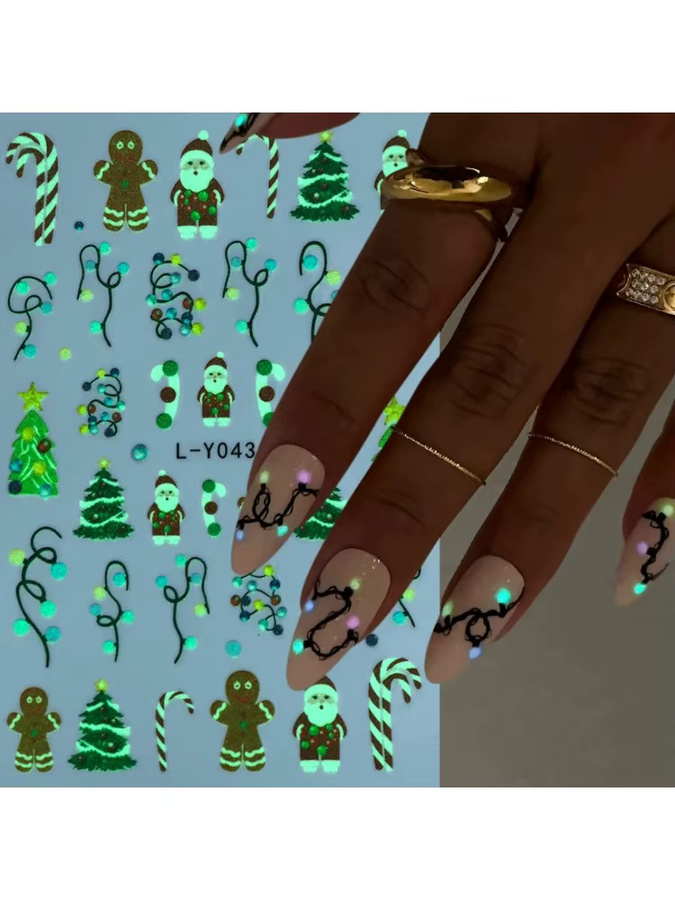 Weihnachten Nail Art Aufkleber, Glänzend, Unisex - Bild 4