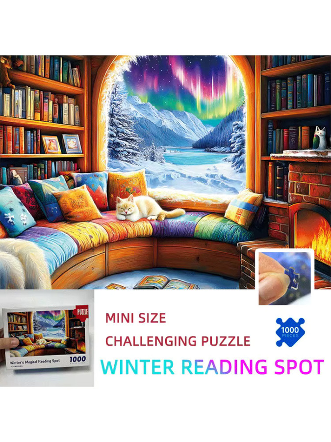 MaxRenard Mini-Puzzle, schlafendes Katzen-Design, 1.000 Teile - Bild 6