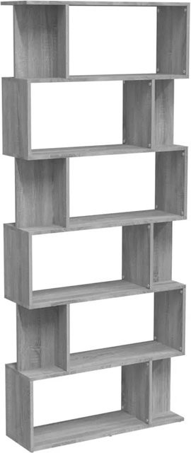 vidaXL Bücherregal und Raumteiler in Grau Sonoma aus Holzwerkstoff, B/T/H: 80 x 24 x 192 cm - Bild 1
