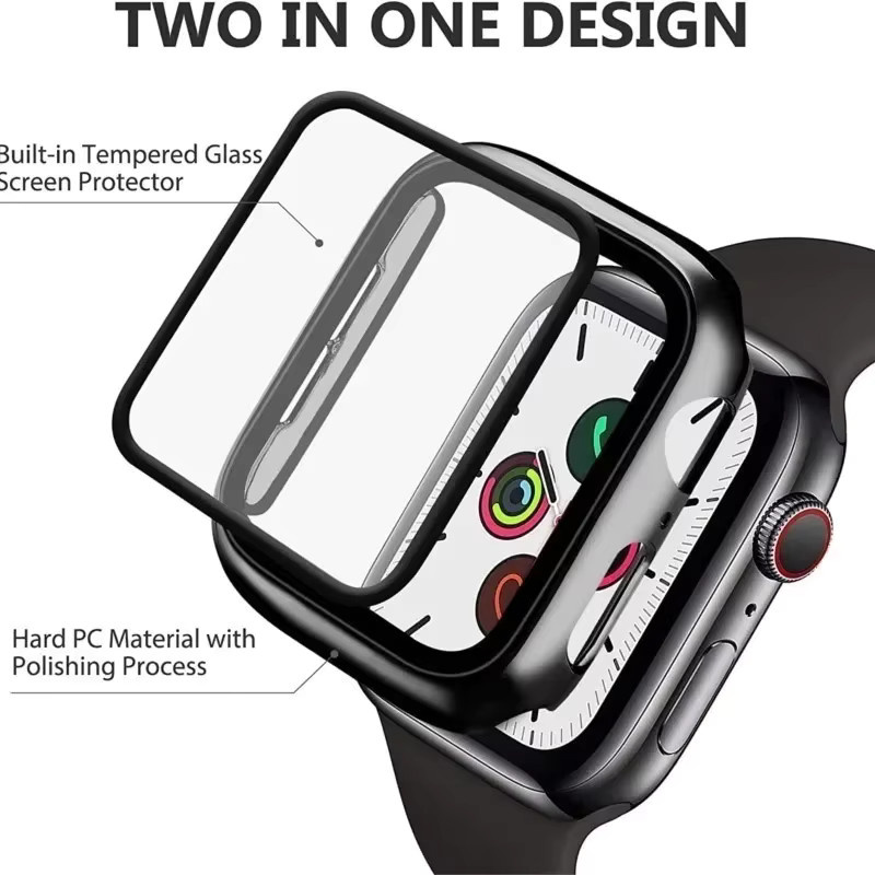 Apple Watch Displayschutz Glas, PC Stoßstange, Unisex - Bild 3