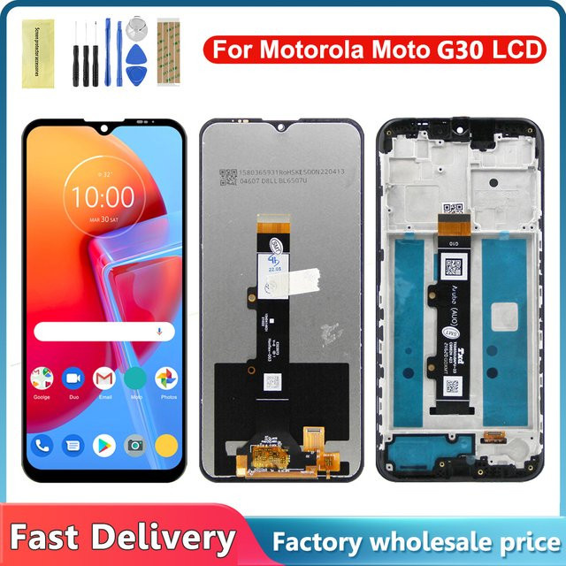 Motorola Moto G30 LCD Display mit Touch Screen und Rahmen in Schwarz, 6,5 Zoll - Bild 1