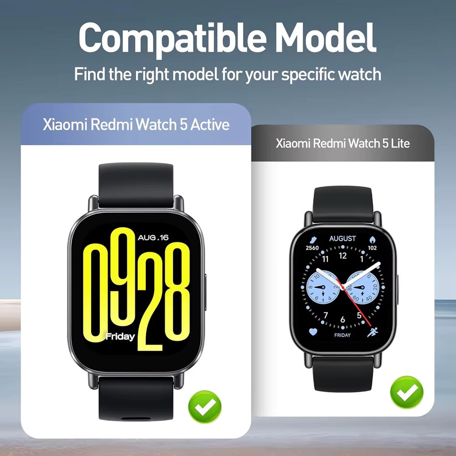 Mptionx Uhrenzubehör für Xiaomi Redmi Watch 5, Schwarz, Silikon - Bild 5