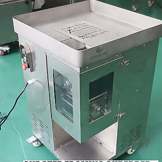 MYLEI Elektrische Fleischschneidemaschine aus Edelstahl in Silber, vollautomatischer Fleischwürfelmaschinen-Zerkleinerer mit 220 V - Bild 1