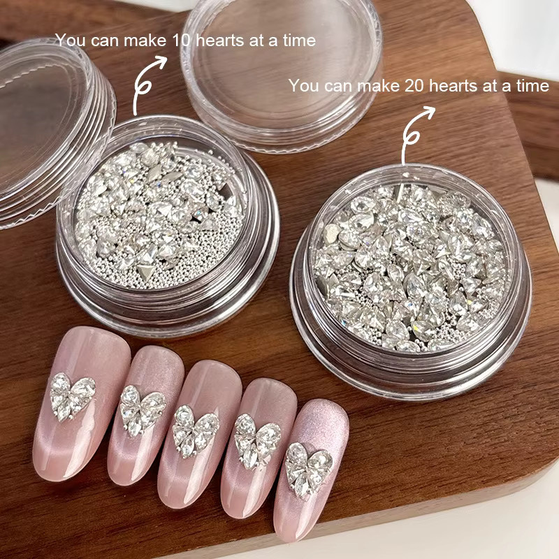 KANIU Nageldiamanten Strass-Set, 3 Farben, Glänzend - Bild 2