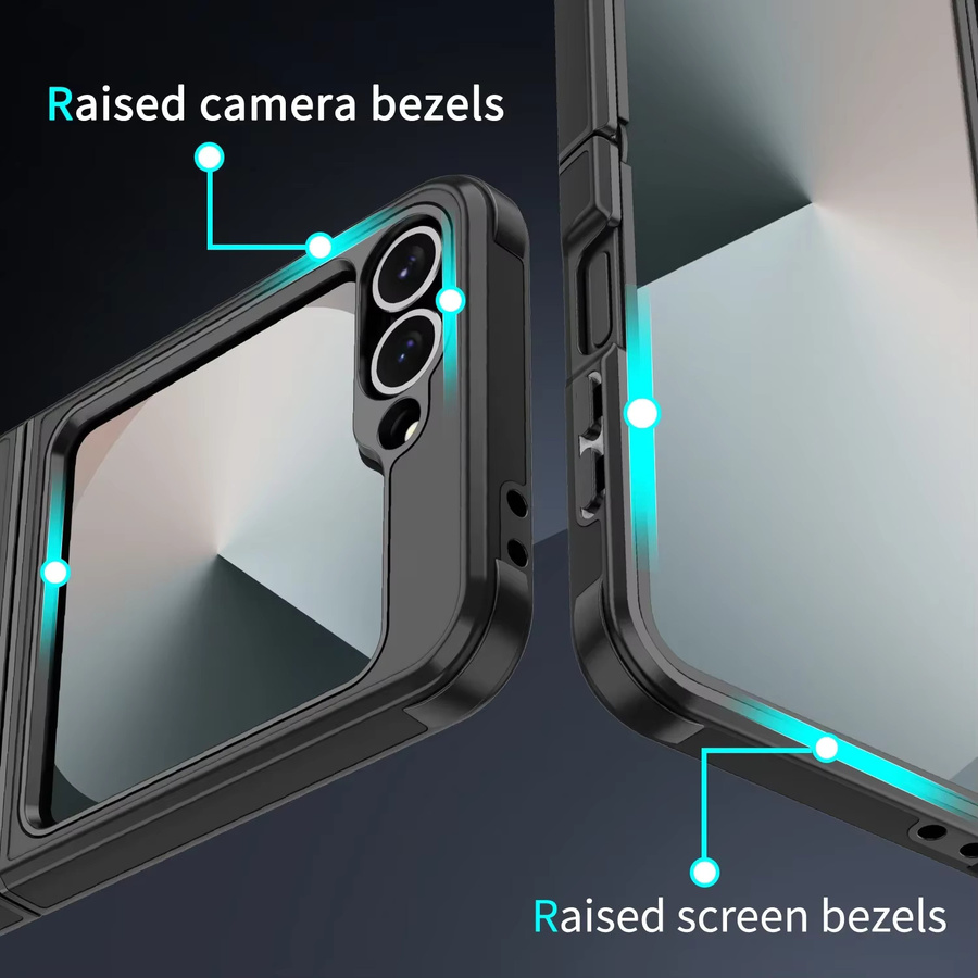 Matte Schutzhülle für Samsung Galaxy Z Flip kompatibel mit Flip 7 FE, Flip 6, Flip 5 und Flip 4, Slim Design, Wireless Charging fähig, in Schwarz oder Lila - Bild 2