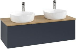 V&B Waschtischunterschrank Antao mit Beleuchtung, Eiche honig lackiert, Braun, B/T/H: 120 x 50 x 36 cm - Bild 1