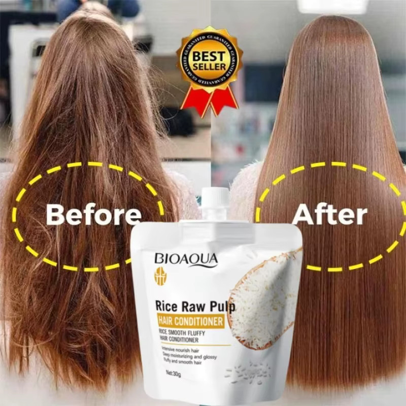 Bioaoua Reispüree-Haarkonditionierer, 30g, für trockenes Haar - Bild 5