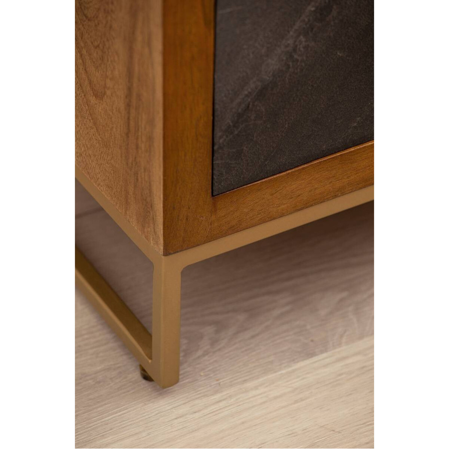 Wohnling Nachtkonsole modern in Braun aus Mango Massivholz, B/H/T: 40 x 60 x 30 cm - Bild 5