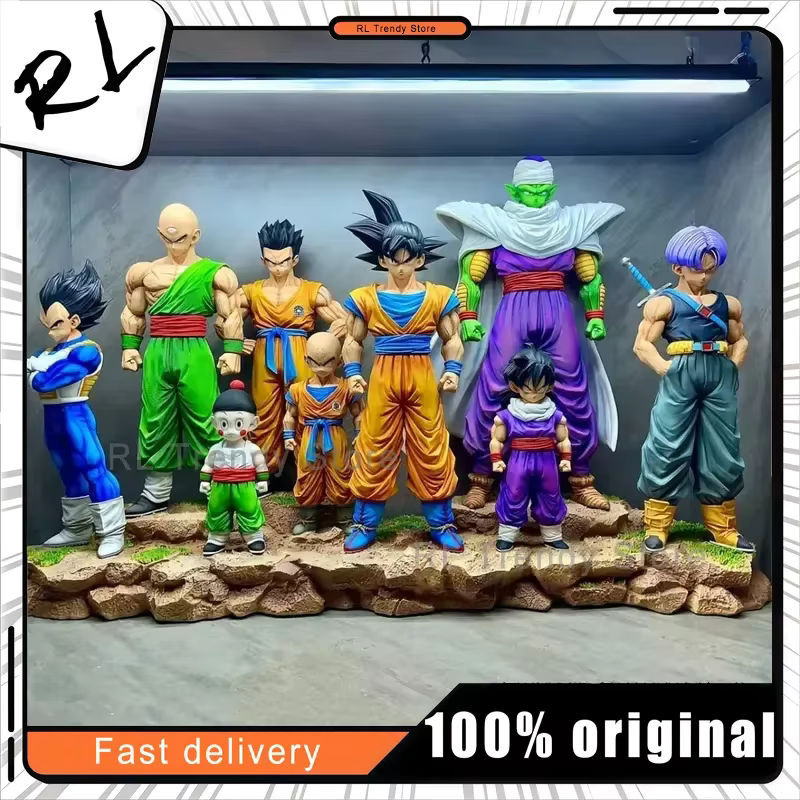 9-teiliges Dragon Ball Z Infinite Z Warrior Set von Bandai mit Goku, Gohan, Vegeta, Piccolo und Trunks als mehrfarbige Figuren aus Kunstharz - Bild 1