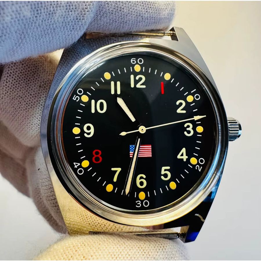 HEIMDALLR Armbanduhr Edelstahl, Handaufzug, 36 mm, Herren, Schwarz - Bild 2