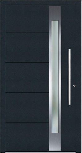 KNOCK Aluminium-Haustür Terra Nova in Anthrazit-Grau mit Glaseinsatz und RC2-Schutz - Bild 1