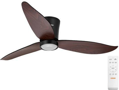 Osram HOMELIGHTING Deckenventilator mit LED-Beleuchtung und Fernbedienung, dimmbar, Braun, Durchmesser: 116,8 cm - Bild 1