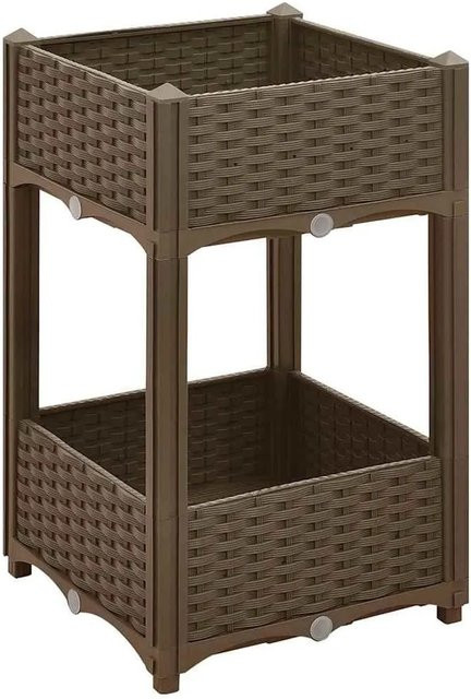 Furnicato Hochbeet aus Polypropylen in Braun, B/T/H: 40 x 40 x 71 cm - Bild 1