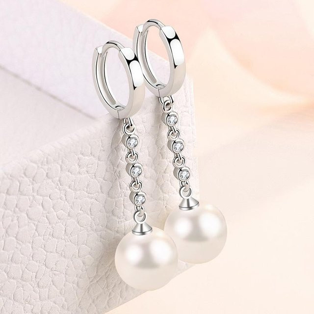 Wucifang Jewelry Ohrringe, 925 Silber, Perle, Damen - Bild 1