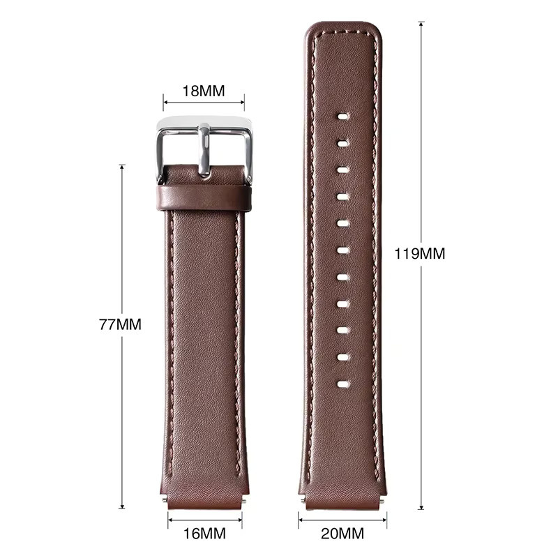 strapfreak Uhrenarmband Leder, 16mm, Unisex - Bild 3