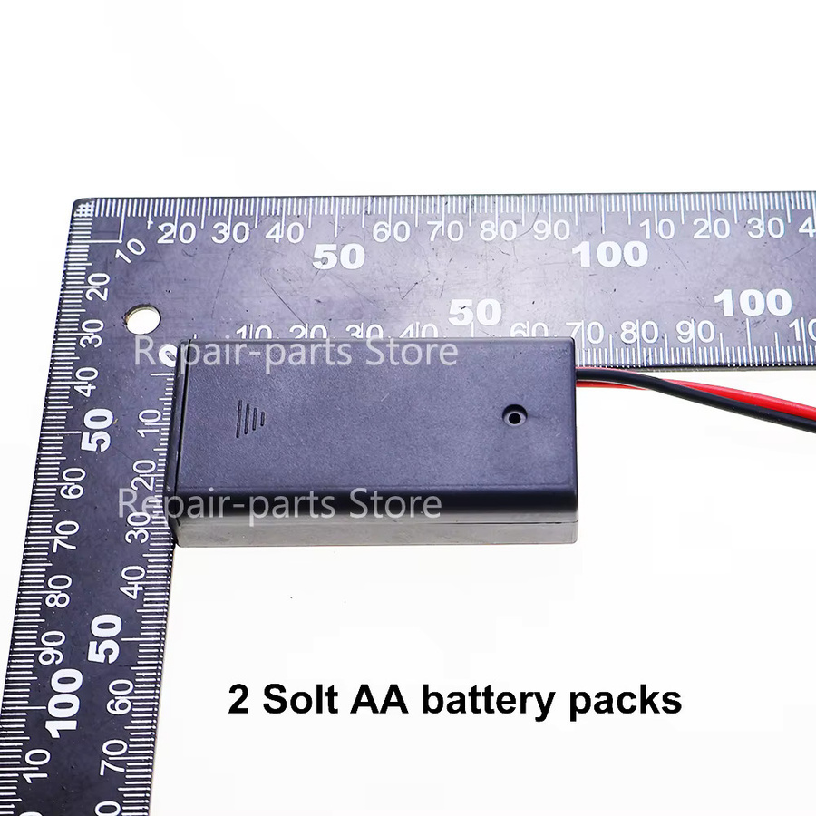 JCD AA-Batteriehalterbox in Schwarz mit Schalter, Abdeckung und Anschlüssen für USB, Barrel Plug und DuPont Terminal - Bild 3