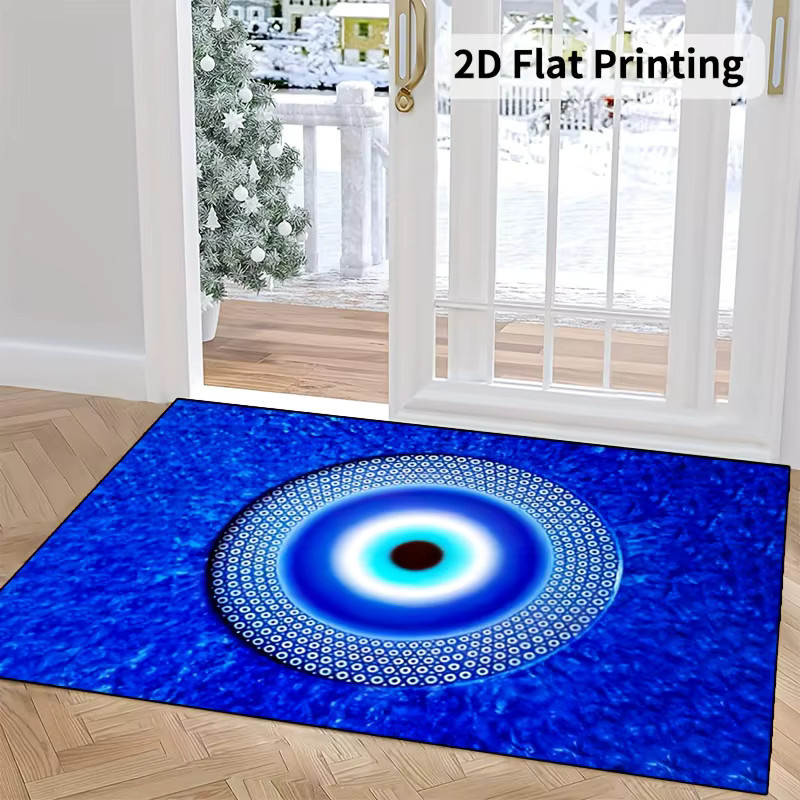 VIKAMA Fußmatte All-Seeing Eye in Blau, rutschfeste Boho-Eingangsmatte für Flur und Badezimmer, B/T: 60 x 40 cm - Bild 2
