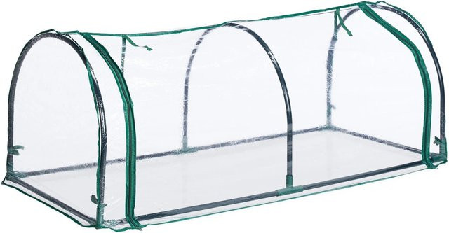 Relaxdays Foliengewächshaus aus Stahl und PVC in Dunkelgrün und Transparent, B: 50 cm, T: 130 cm, H: 60 cm - Bild 1