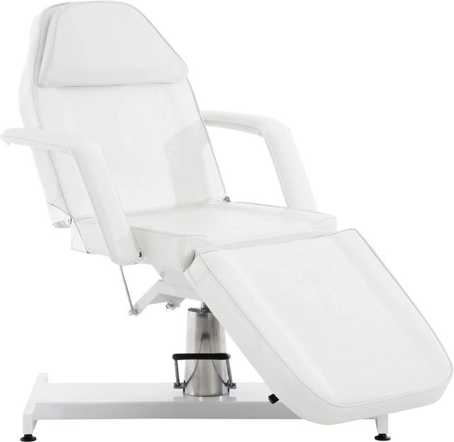 DELUKE Kosmetikliege REGEN Hydraulische Massageliege und Tattooliege aus Kunstleder in Weiß, B: 64 cm, T: 185 cm, H: 125 cm - Bild 1
