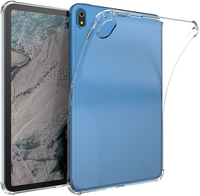 Stoßfeste Nokia Tablet-Hülle in Transparent mit Softshell-Rückseite für Nokia T21, T20 und T10 - Bild 1