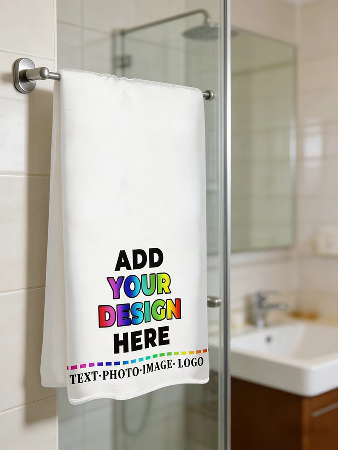 Personalisierbares Foto-Handtuch von SRH aus weißer Mikrofaser, saugfähiges und weiches Grafik-Handtuch für Fitness, Badezimmer oder Küche - Bild 4