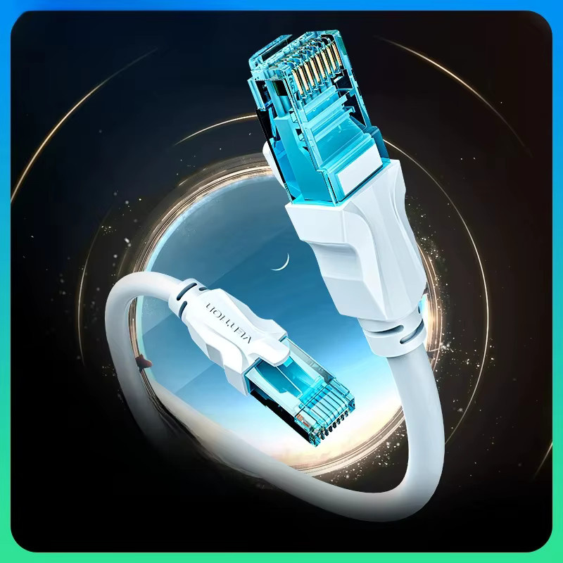 Vention Cat5e Ethernet LAN-Kabel mit 1000 Mbit/s und 100 MHz, geschirmtes RJ45 Netzwerk-Kabel für PC und Konsolen in Blau oder Weiß - Bild 3