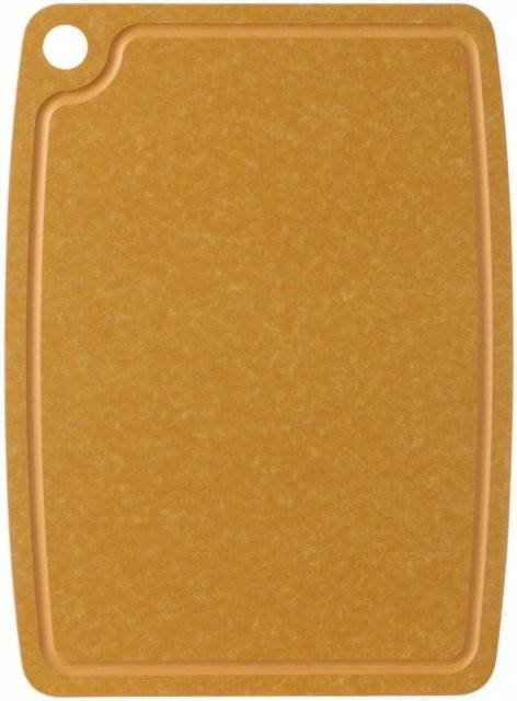 Hendi Holzfaser-Schneidebrett aus Verbundmaterial in Braun mit Saftrinne, Griff und rutschfesten Füßen, B: 30,0 cm, T: 23,5 cm - Bild 1