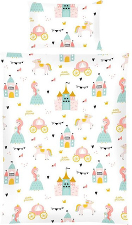 Bestlivings Kinder Bettwäsche Prinzessin aus Baumwolle Renforce, B/T/H: 100 x 135 cm & 40 x 60 cm, Mehrfarbig