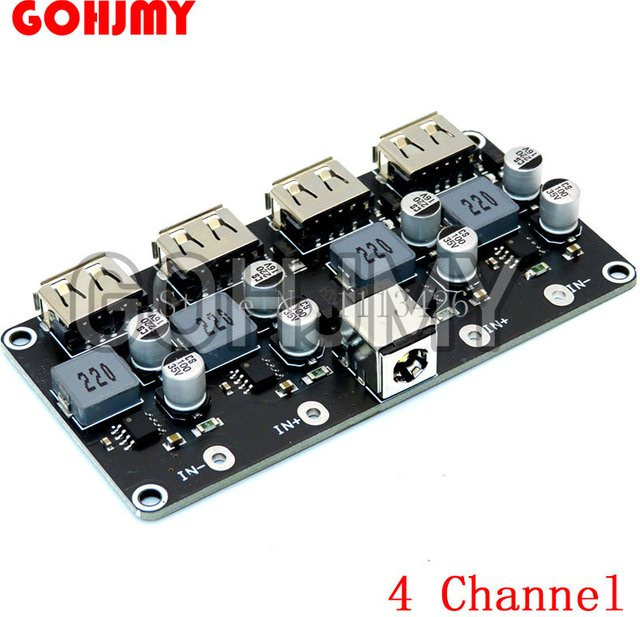 GOHJMY USB DC-DC Buck Konverter Modul für Schnellladung QC 3.0 und QC 2.0, Schwarz - Bild 1