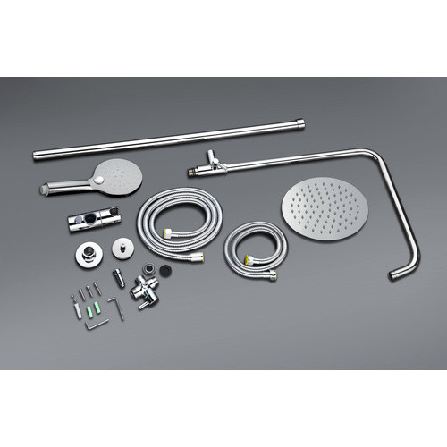 Marwell Duschsystem aus Edelstahl in Silber mit Regendusche und Handbrause, Chromfarben - Bild 4