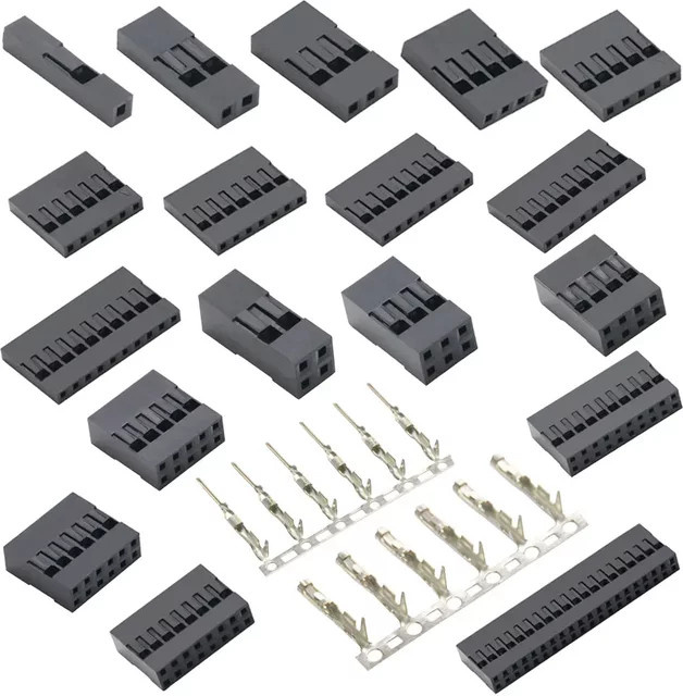 Dupont Kunststoffgehäuse-Stecker Schwarz, 2,54 mm, zweireihige Gehäuseklemmen - Bild 1